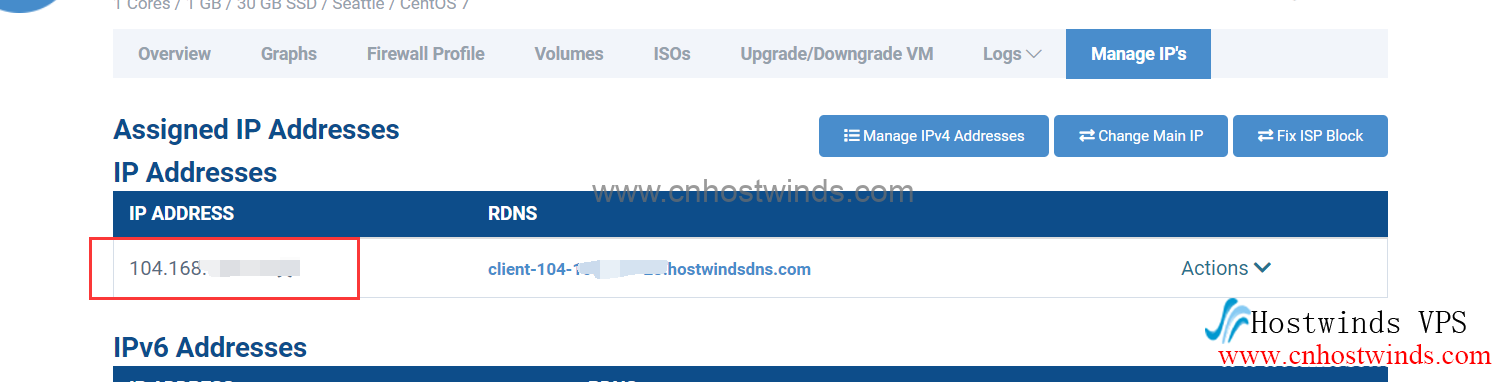 hostwinds 更换IP